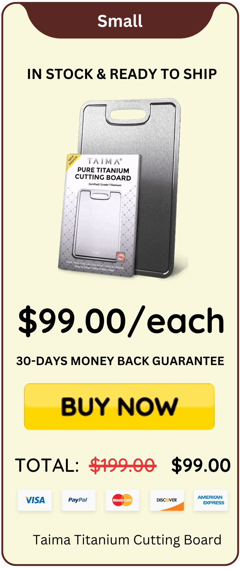 Taima Titanium Cutting Board offer price 